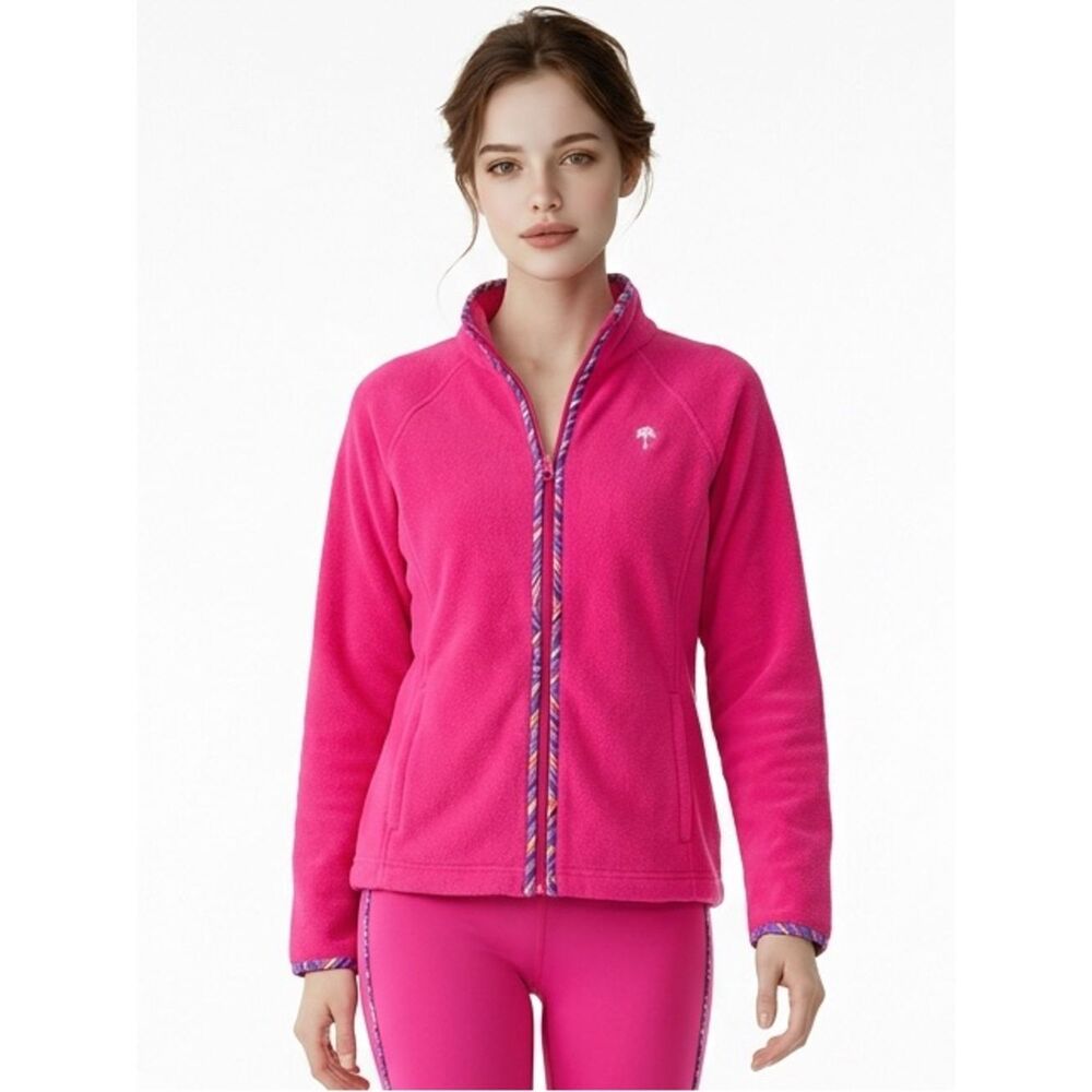 LILLY PULITZER | Penn Fleece Full Zip Jacket in Daquiri Pink Women’s Size Small - Picture 1 of 11